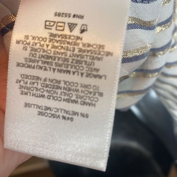 Express the portofino shirt slim large striped metallic gold white blue - Picture 6 of 7